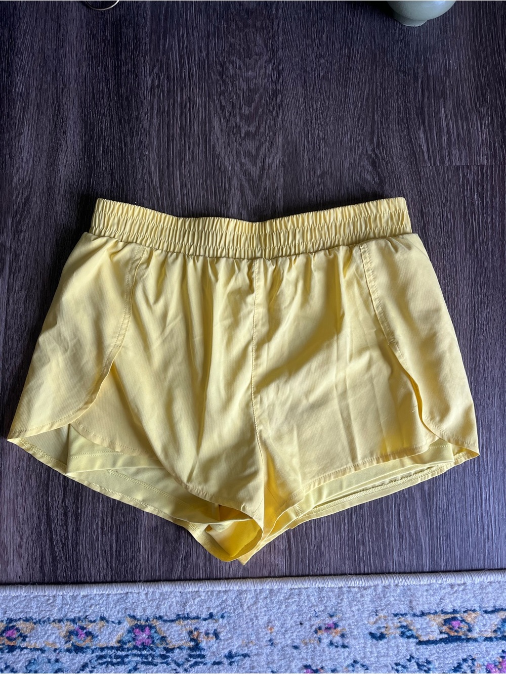 Girlfriend Collective Yellow Trail Running Shorts